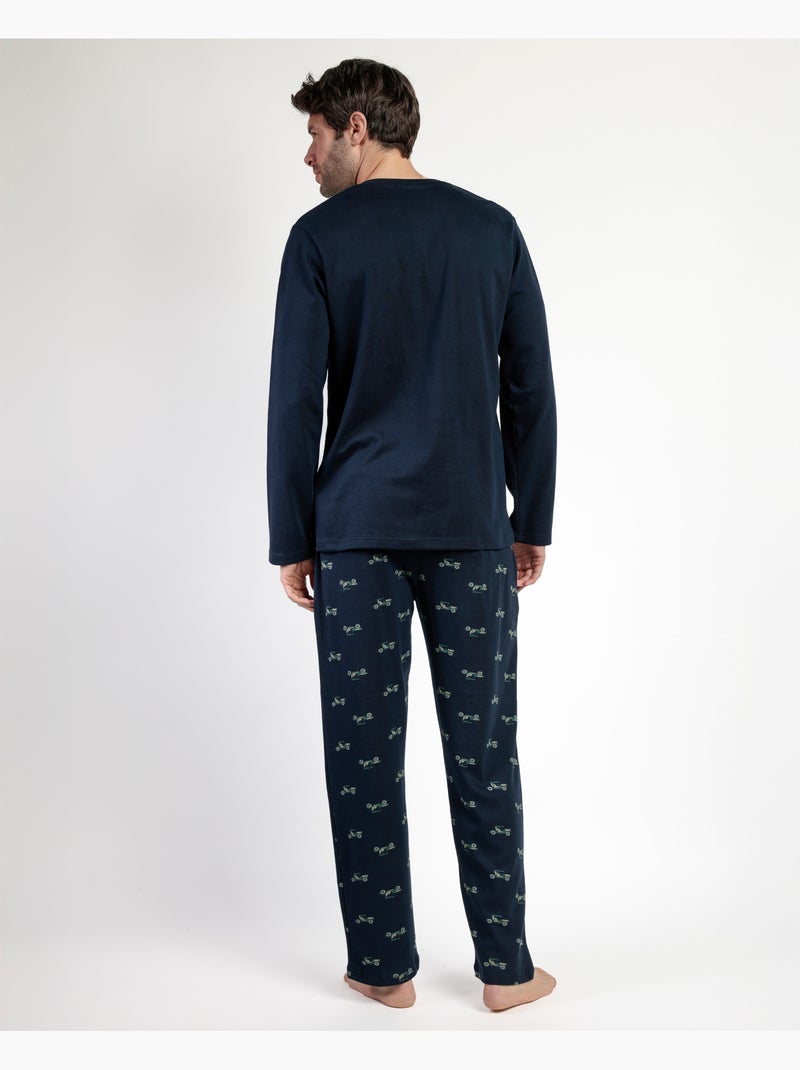 Pyjama boutonné à manches longues pour homme ADMAS, style old school Bleu marine - Kiabi