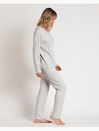 Pyjama boutonné classique à manches longues et doux pour femme ADMAS CLASSIC