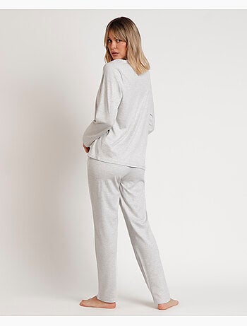 Pyjama boutonné classique à manches longues et doux pour femme ADMAS CLASSIC