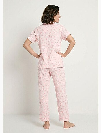 Pyjama boutonné gaze de coton imprimée - Afibel