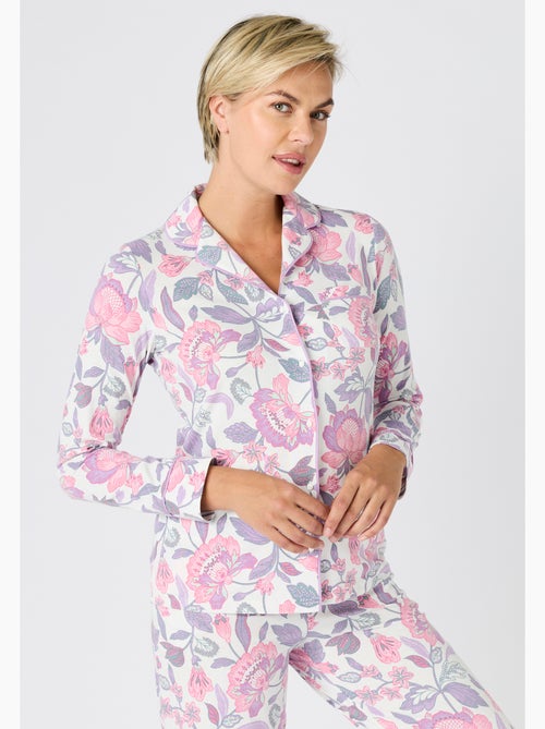 Pyjama boutonné maille jersey - Damart - Kiabi