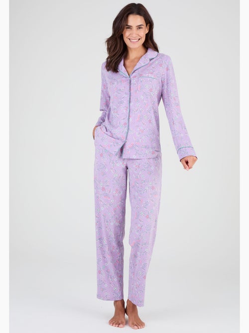 Pyjama boutonné maille jersey - Damart - Kiabi