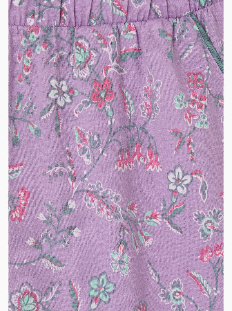 Pyjama boutonné maille jersey - Damart Violet - Kiabi