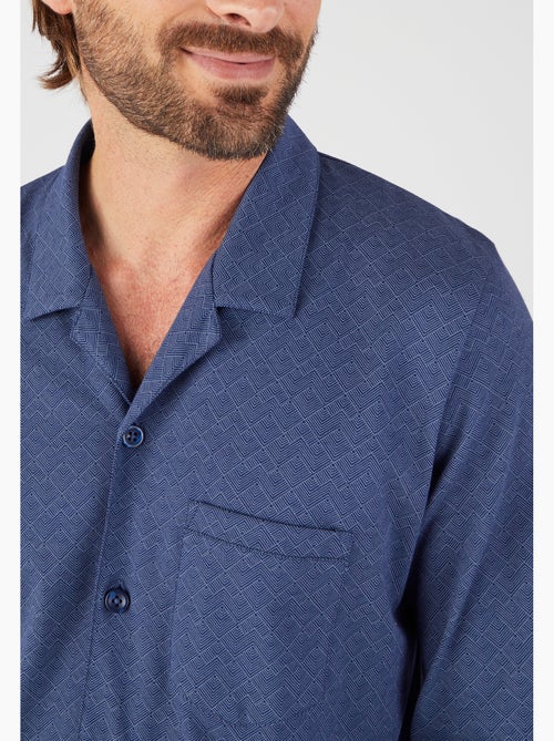 Pyjama boutonné maille jersey pur coton peigné - Damart - Kiabi