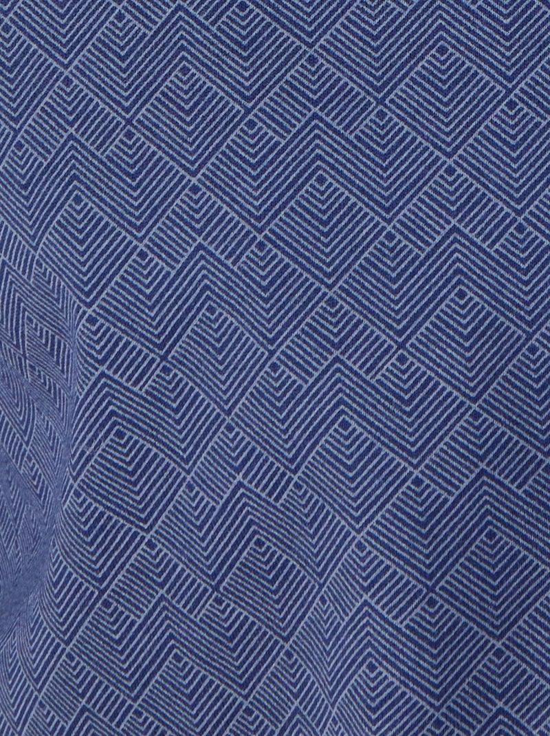 Pyjama boutonné maille jersey pur coton peigné - Damart Bleu marine - Kiabi