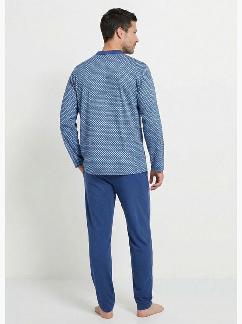 Pyjama boutonné manches longues coton - Kiabi