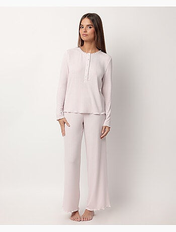 Pyjama boutonné romantique à manches longues pour femme ADMAS CLASSIC