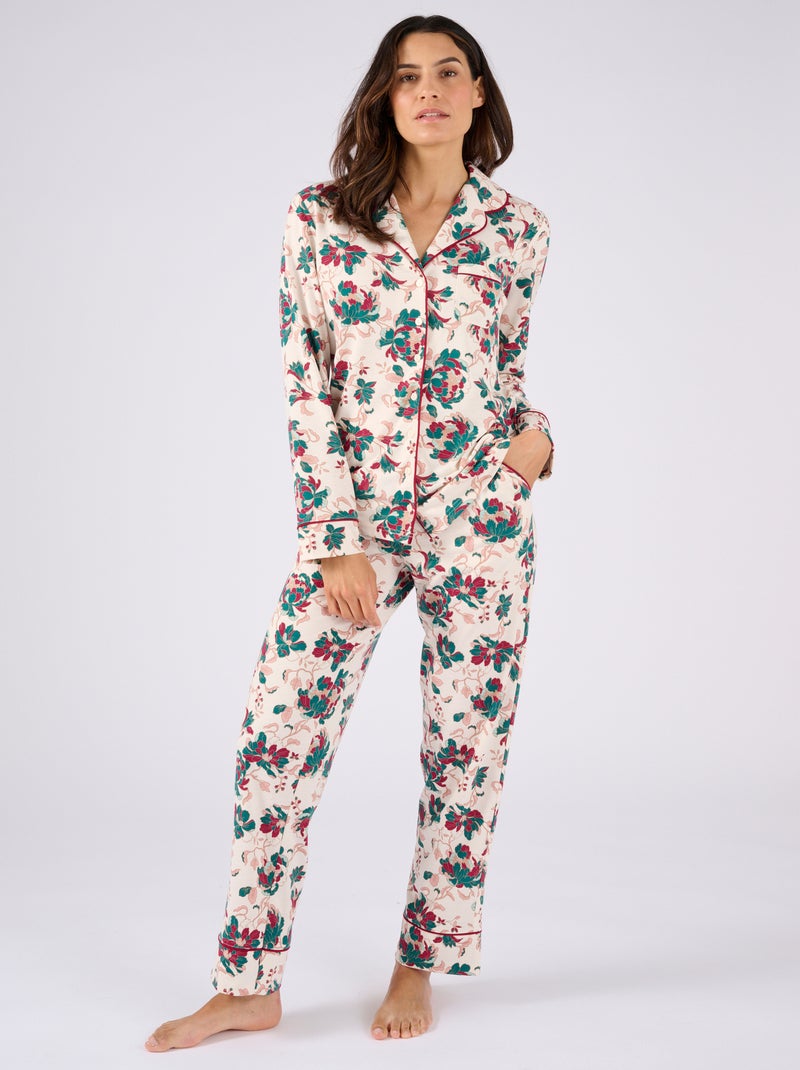 Pyjama boutonné Thermolactyl - Damart Beige - Kiabi