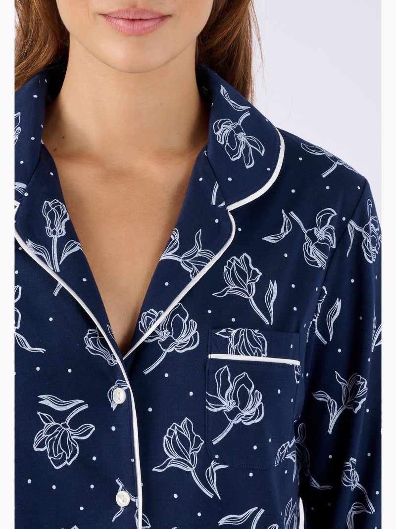 Pyjama boutonné Thermolactyl - Damart Bleu - Kiabi