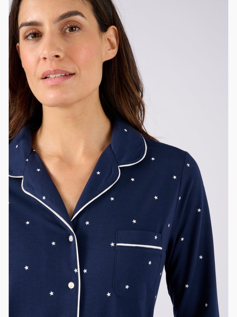 Pyjama boutonné Thermolactyl - Damart Bleu marine - Kiabi