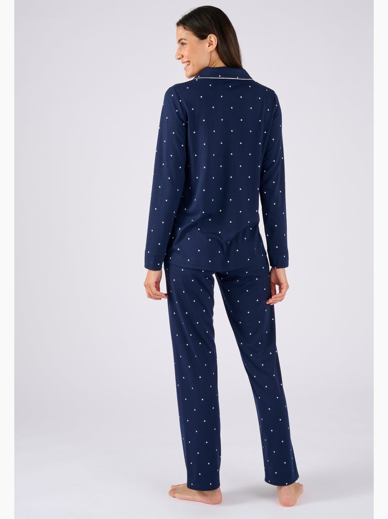 Pyjama boutonné Thermolactyl - Damart Bleu marine - Kiabi