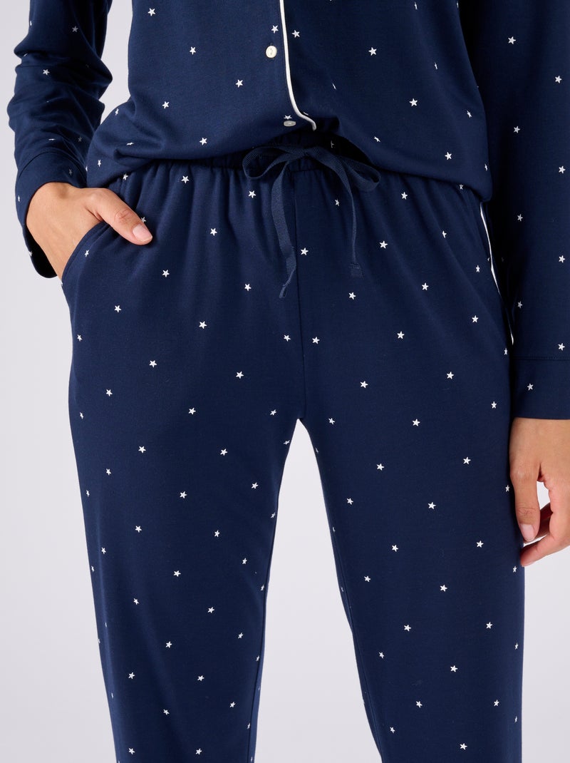 Pyjama boutonné Thermolactyl - Damart Bleu marine - Kiabi