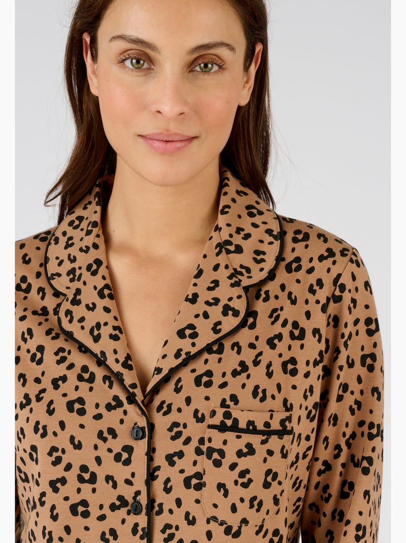 Pyjama boutonné thermolactyl - damart Marron - Kiabi