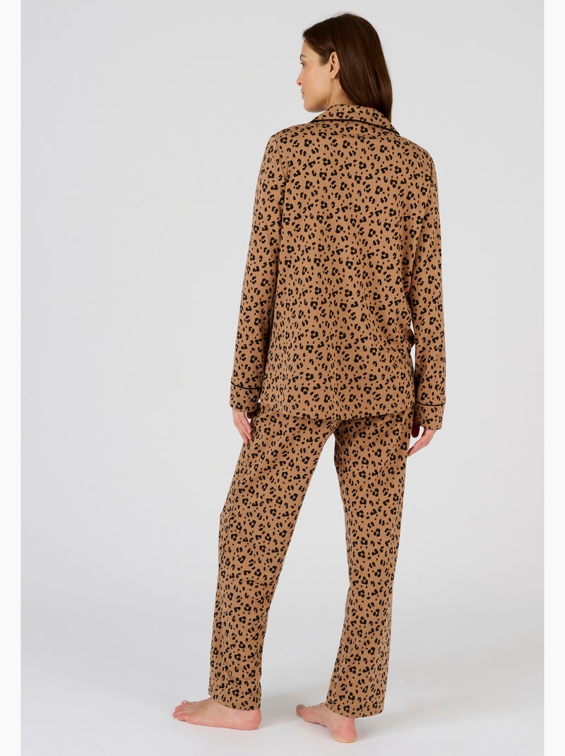 Pyjama boutonné thermolactyl - damart Marron - Kiabi