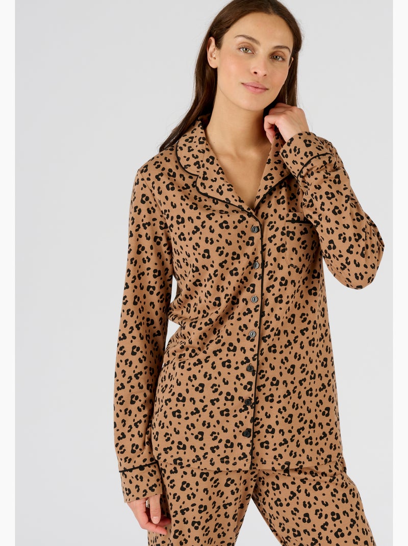 Pyjama boutonné thermolactyl - damart Marron - Kiabi