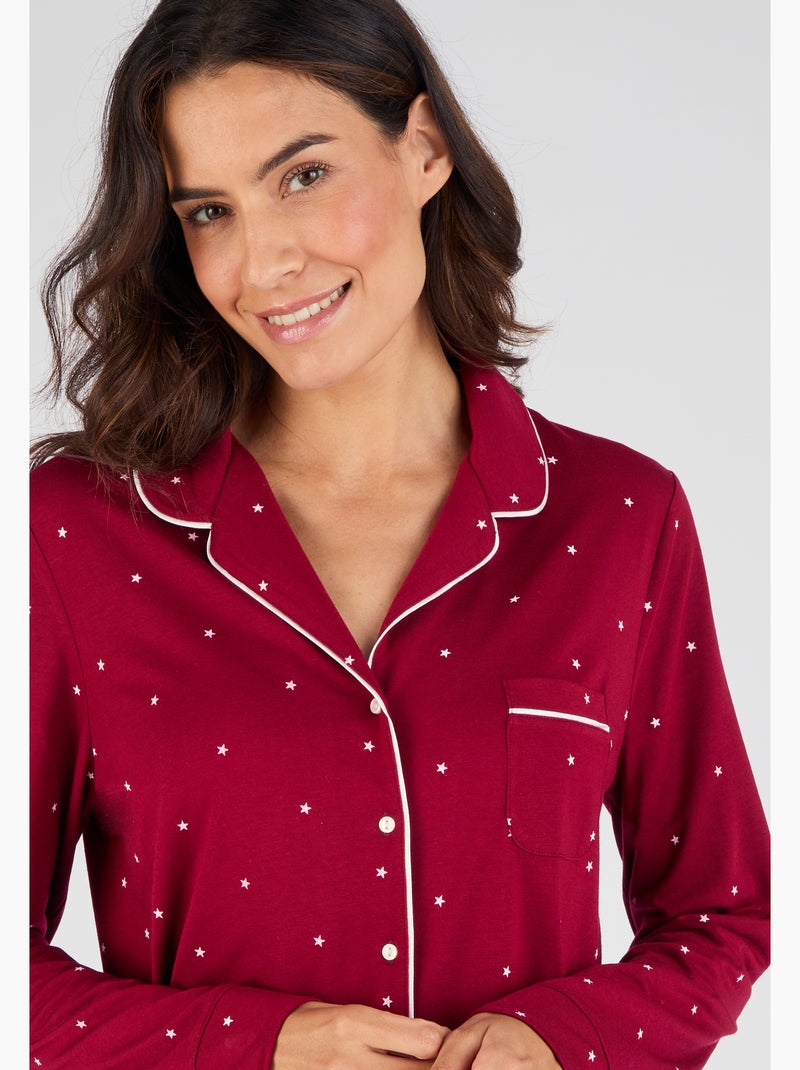 Pyjama boutonné Thermolactyl - Damart Rouge - Kiabi