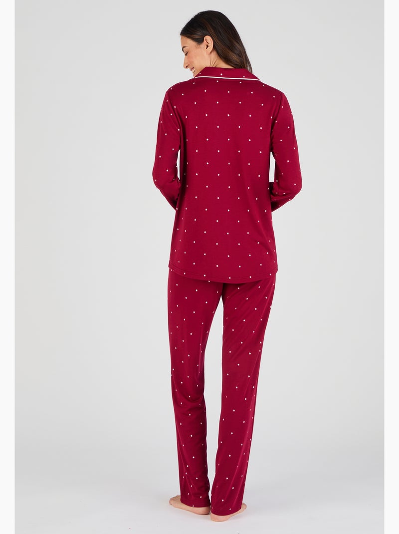 Pyjama boutonné Thermolactyl - Damart Rouge - Kiabi