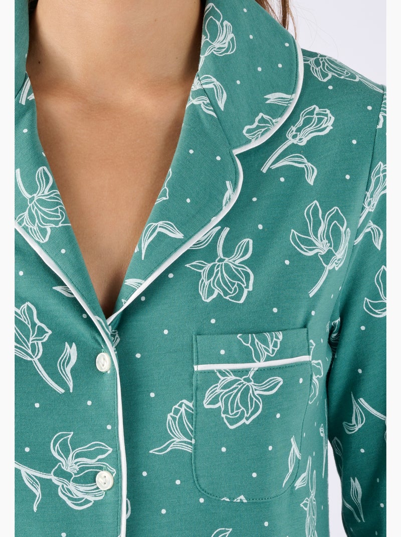 Pyjama boutonné Thermolactyl - Damart Vert - Kiabi