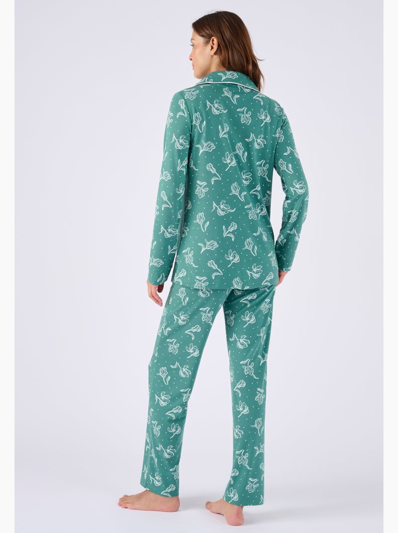 Pyjama boutonné Thermolactyl - Damart Vert - Kiabi