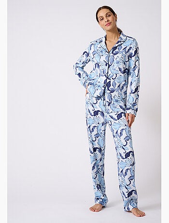 Pyjama boutonné tissu satiné - Damart