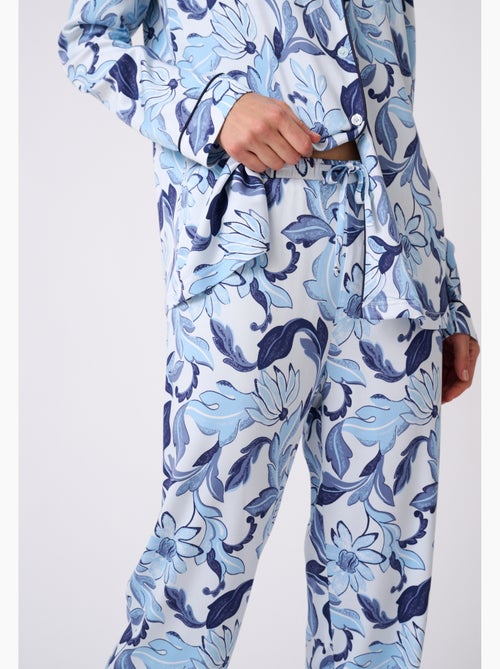 Pyjama boutonné tissu satiné - Damart - Kiabi Pyjama boutonné tissu satiné - Damart - Kiabi