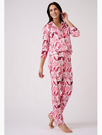 Pyjama boutonné tissu satiné - Damart