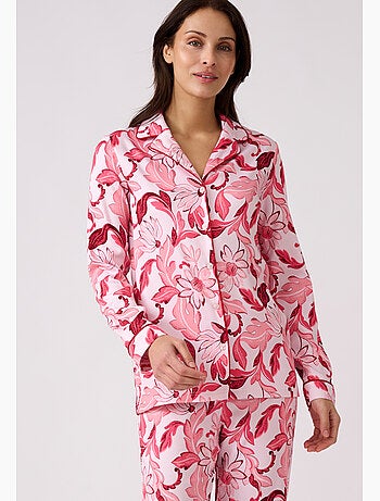 Pyjama boutonné tissu satiné - Damart