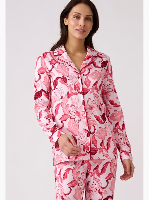Pyjama boutonné tissu satiné - Damart - Kiabi