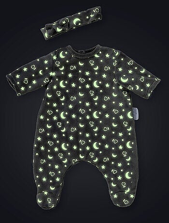 Pyjama Brille dans la Nuit & Bandeau pour poupon 30 cm
