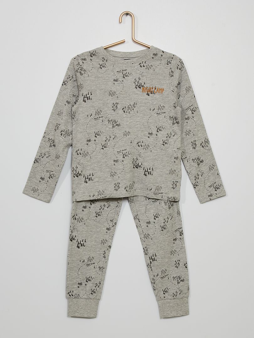 Pyjama 'carte' gris - Kiabi