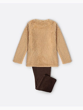 Pyjama chaud à manches longues ADMAS à motif rennes pour filles