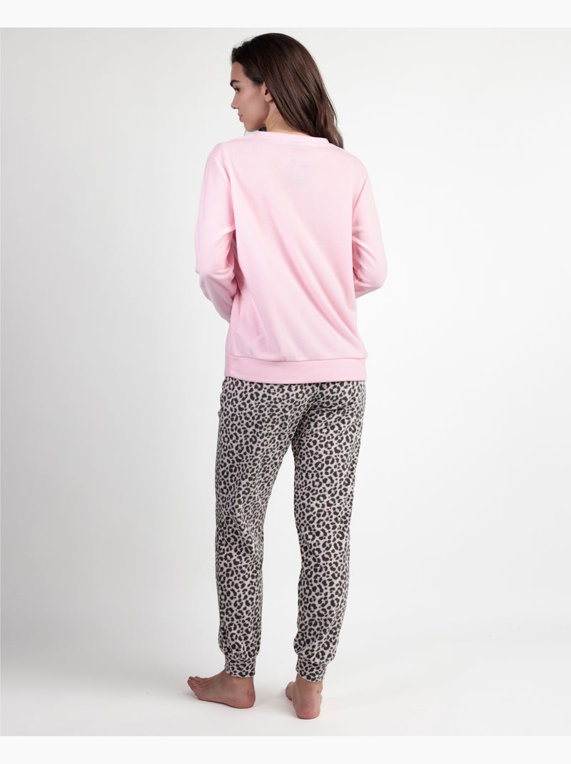 Pyjama chaud à manches longues Minnie Skin pour femme Disney Rose - Kiabi