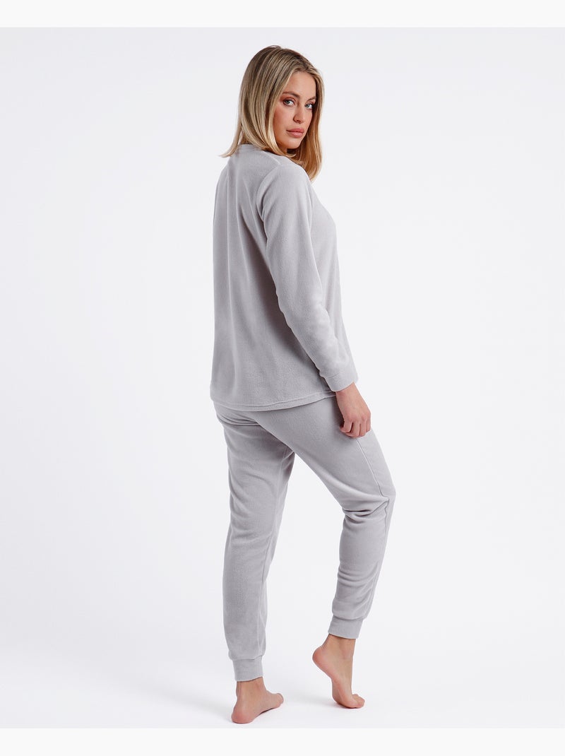 Pyjama chaud à manches longues pour femme ADMAS Gris - Kiabi