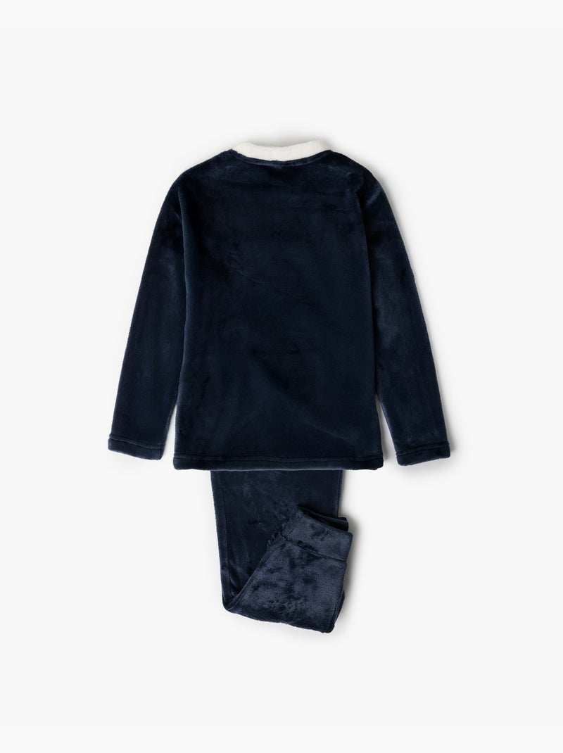 Pyjama chaud à manches longues pour fille PEANUTS Snow Drift Bleu - Kiabi