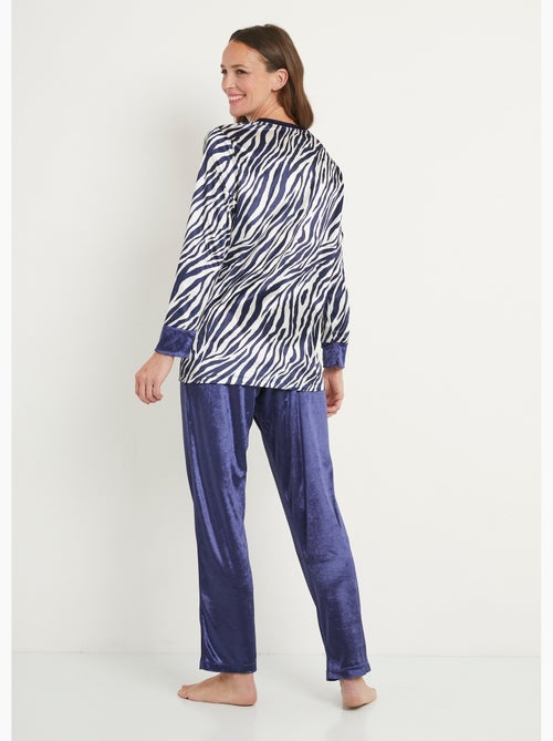 Pyjama chaud col rond velours peau de bête - Afibel - Kiabi