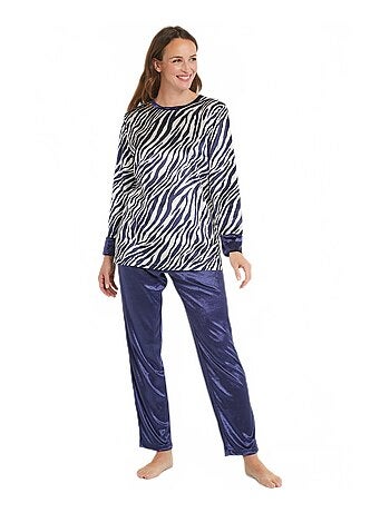 Pyjama chaud col rond velours peau de bête