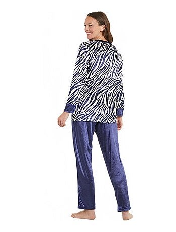 Pyjama chaud col rond velours peau de bête
