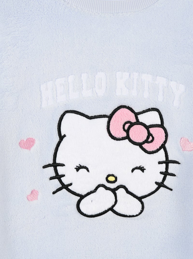 Pyjama chaud en fleece 'Hello Kitty' Bleu - Kiabi