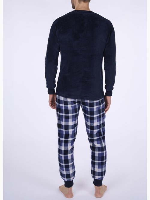 Pyjama chaud en polaire et flanelle - Kiabi