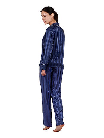 Pyjama chemise et pantalon Satin Stripes