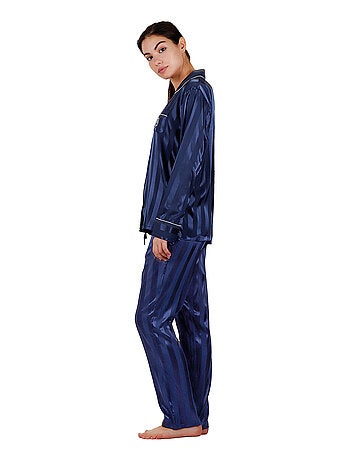 Pyjama chemise et pantalon Satin Stripes
