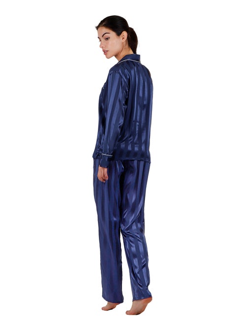Pyjama chemise et pantalon Satin Stripes - Kiabi