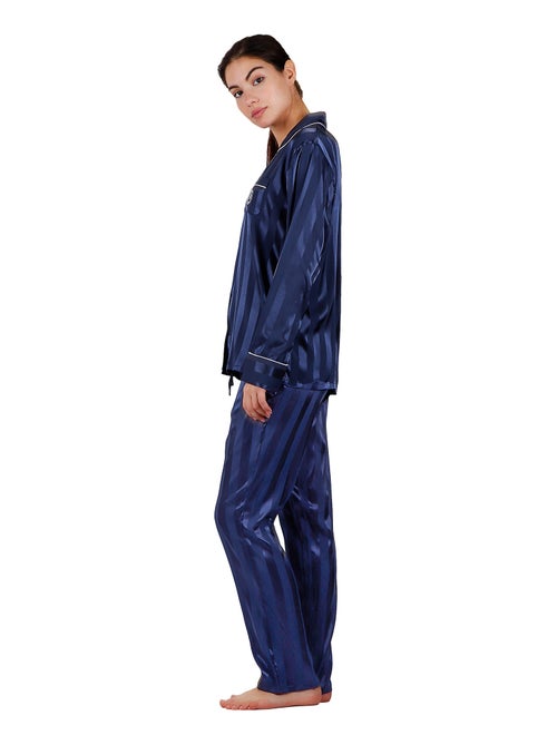 Pyjama chemise et pantalon Satin Stripes - Kiabi