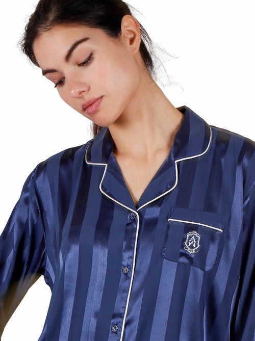 Pyjama chemise et pantalon Satin Stripes - Kiabi
