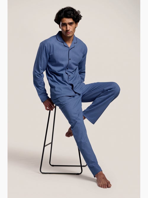 Pyjama chemise longue en coton imprimé pour homme - Kiabi Pyjama chemise longue en coton imprimé pour homme - Kiabi
