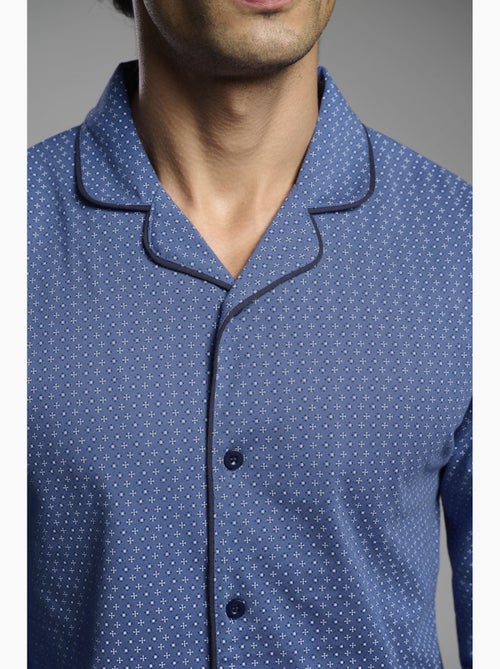 Pyjama chemise longue en coton imprimé pour homme - Kiabi Pyjama chemise longue en coton imprimé pour homme - Kiabi