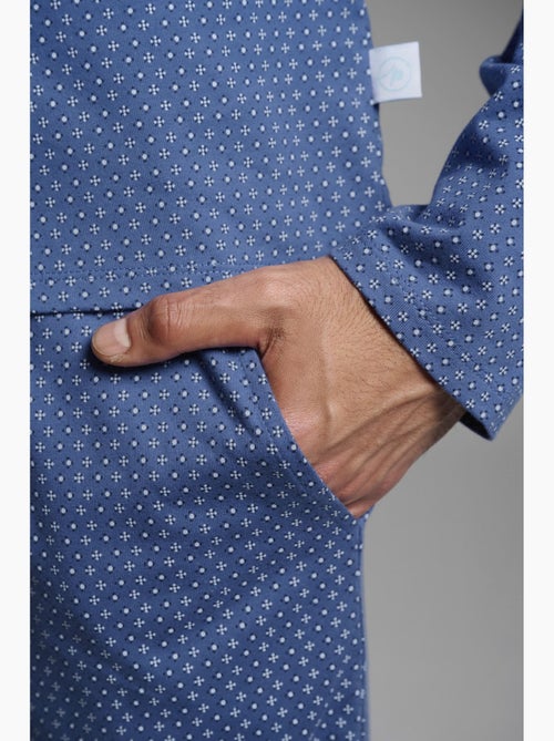 Pyjama chemise longue en coton imprimé pour homme - Kiabi Pyjama chemise longue en coton imprimé pour homme - Kiabi