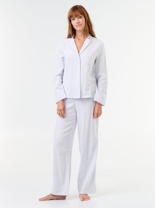 Pyjama chemise + pantalon à motif - 2 pièces - Kiabi
