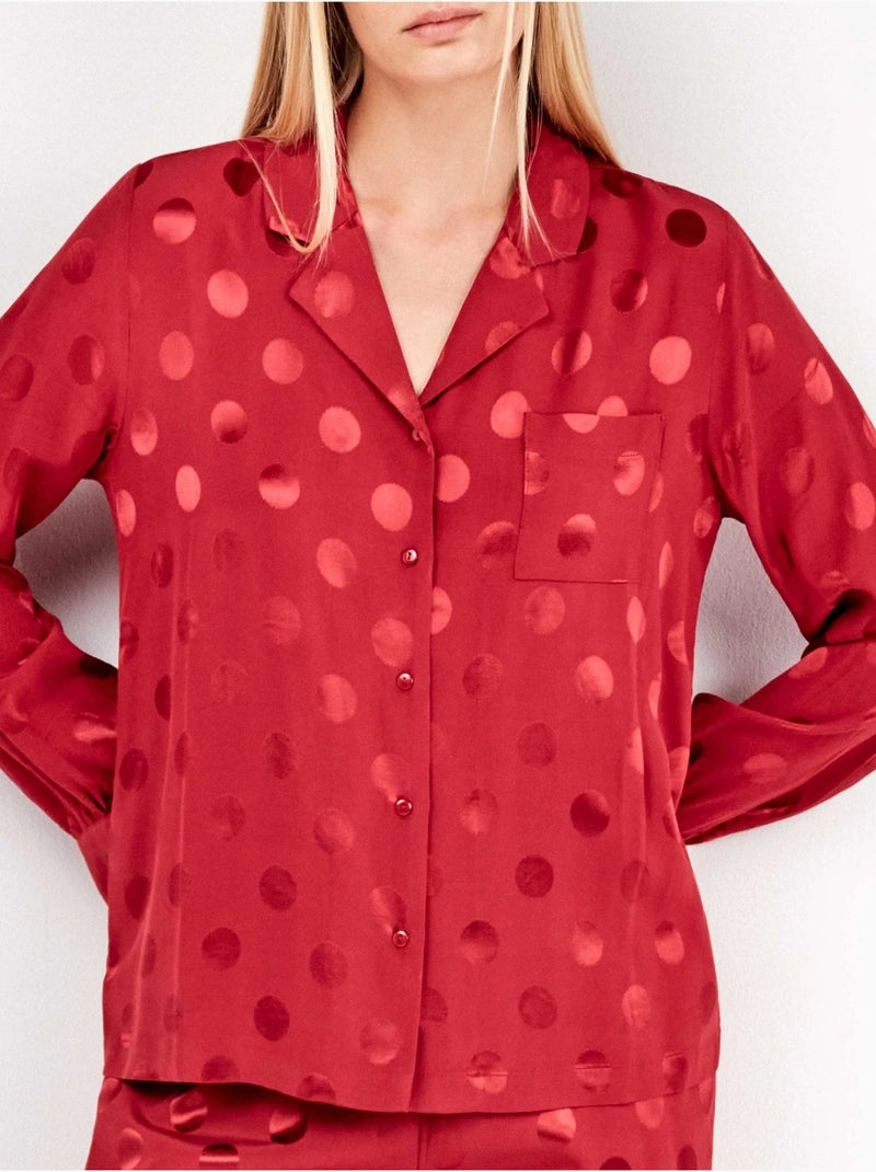 Pyjama chemisier à pois Grenade - Kiabi