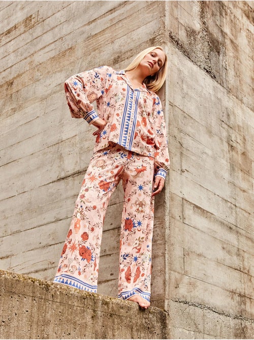 Pyjama chemisier imprimé zodiacal - Kiabi